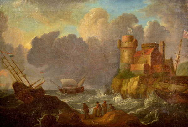 Pair Of Coastal Landscapes, Peter Van De Velde (antwerp 1634-1714) Circle Of