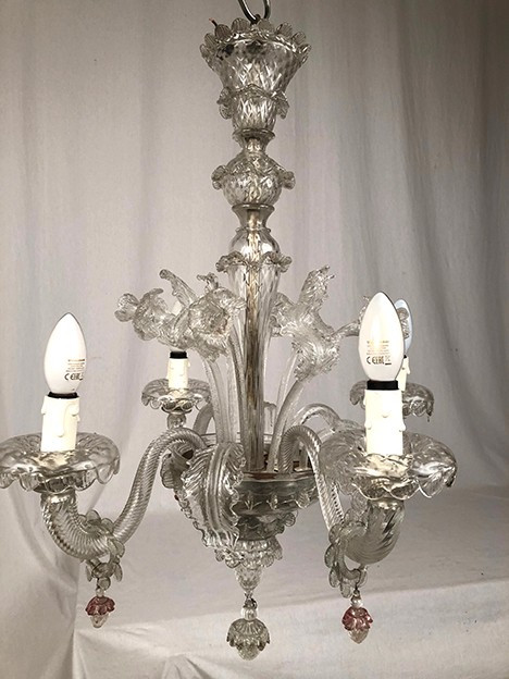 Murano glass chandelier with four arms of light, late 19th century