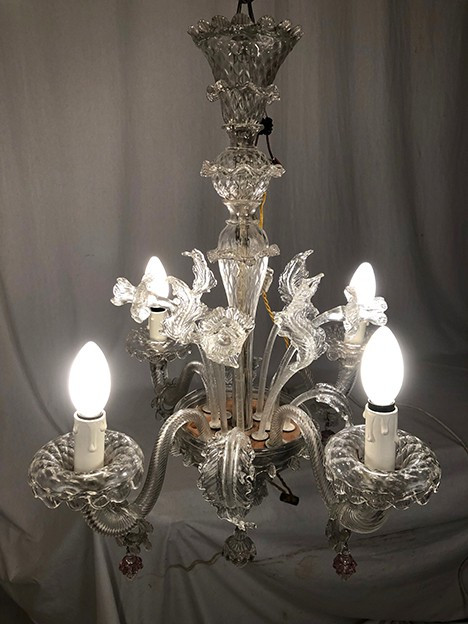 Murano glass chandelier with four arms of light, late 19th century