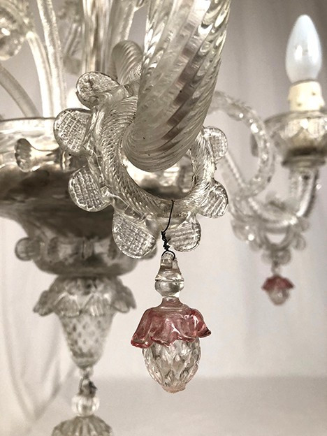 Murano glass chandelier with four arms of light, late 19th century