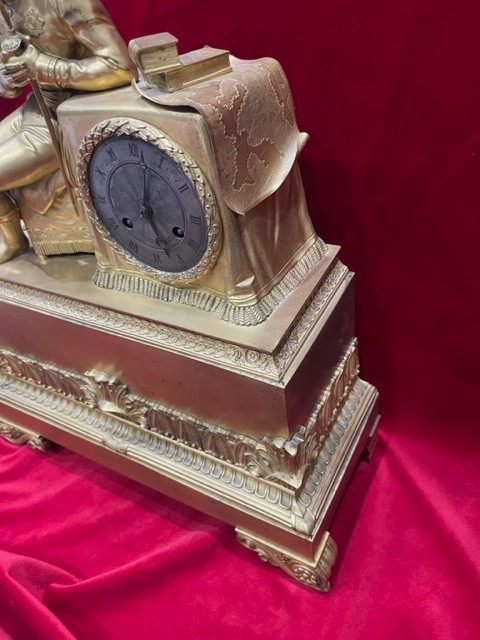 Imposing ormolu clock glorifying Napoleon 1st