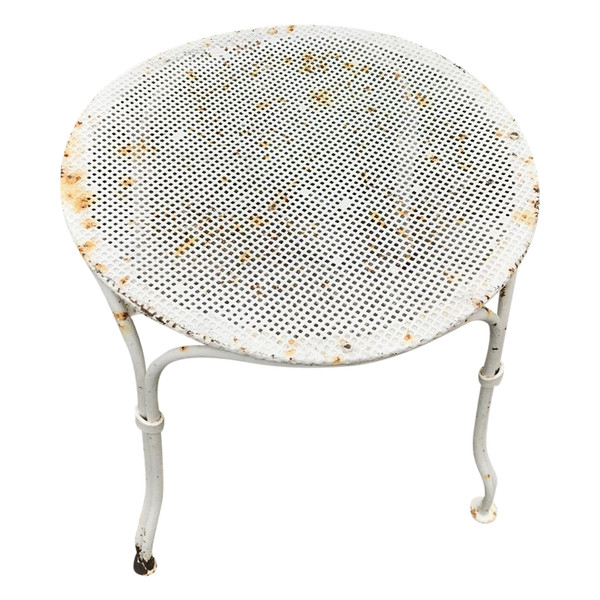 Tabouret de jardin en fer peint d'époque début XX ème 