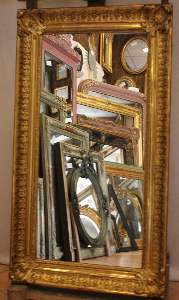 Pair Of Antique Rectangle Mirrors, Gold Leaf 52 X 93 Cm