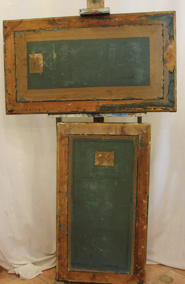 Pair Of Antique Rectangle Mirrors, Gold Leaf 52 X 93 Cm