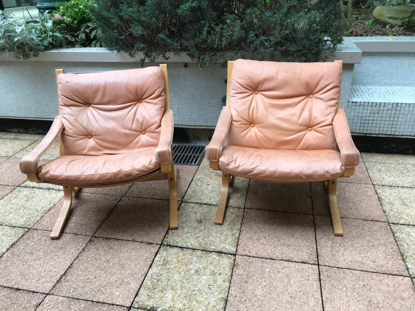 Three Scandinavian Leather And Teak Armchairs Circa 1970 From Westlanske