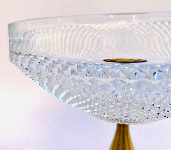 Gilded bronze and crystal centerpiece bowl