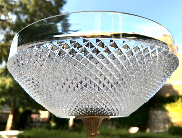 Gilded bronze and crystal centerpiece bowl