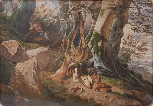 A. GUILLAUME (Actif dans les années 1830) - Paysage et gibier