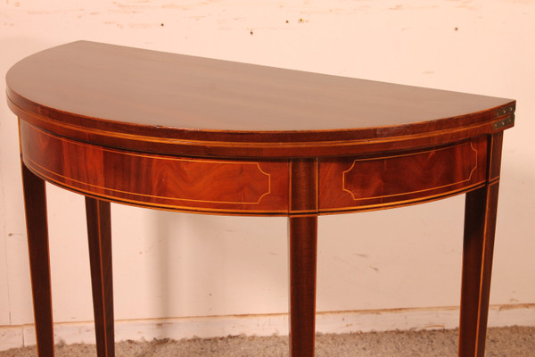 Console Or Games Table In Mahogany And Inlays