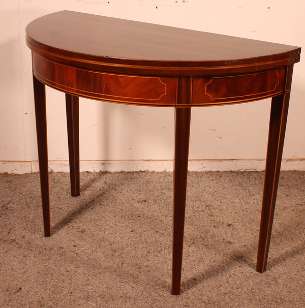 Console Or Games Table In Mahogany And Inlays