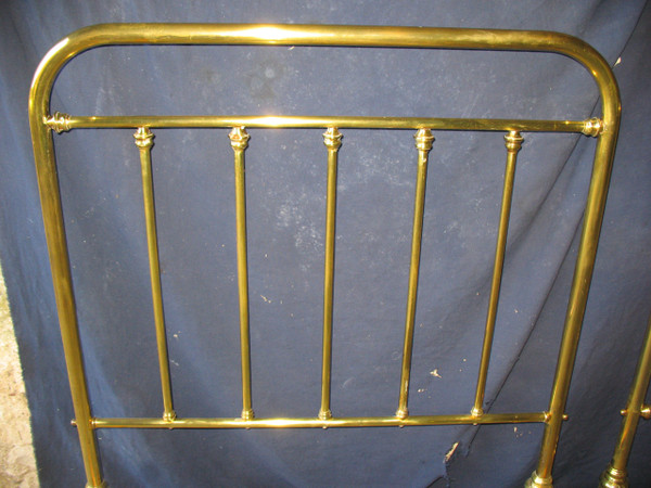 Pair of romantic style brass twin beds, early 20th century