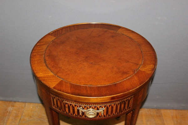 Louis XVI Style Hot Water Bottle Table In Marquetry Around 1900