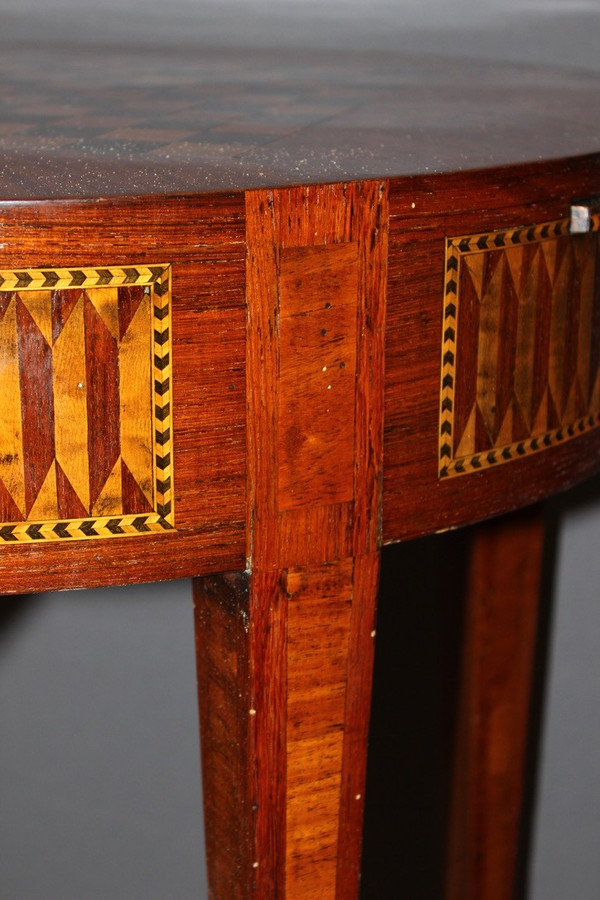 Louis XVI Style Hot Water Bottle Table In Marquetry Around 1900