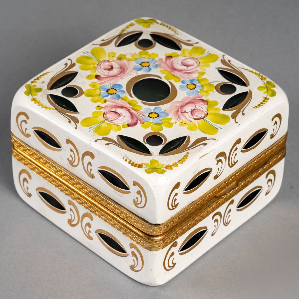 A Late 19th Century Opaline Overlay Jewelry Box