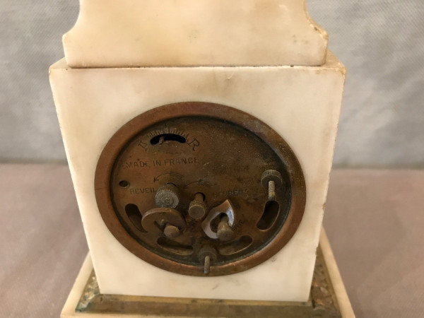 Clock, marble alarm clock and bonze from the late 19th century