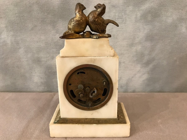 Clock, marble alarm clock and bonze from the late 19th century