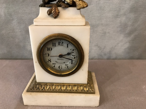 Clock, marble alarm clock and bonze from the late 19th century