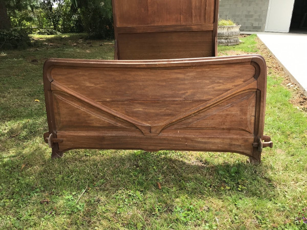 Bedroom set with a bed plus an Art Nouveau wardrobe