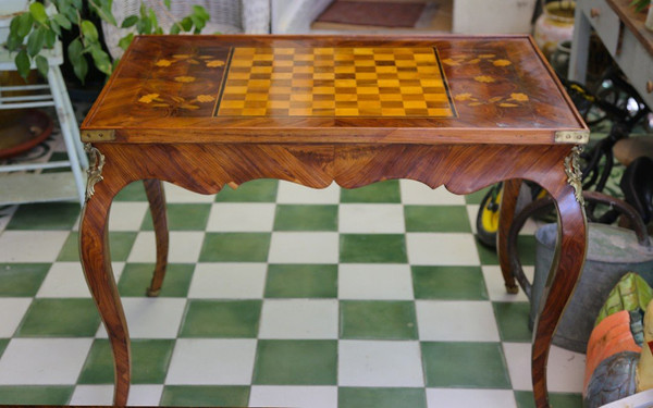 Table à Jeu Marquetée XVIIIème Siècle , Louis XV