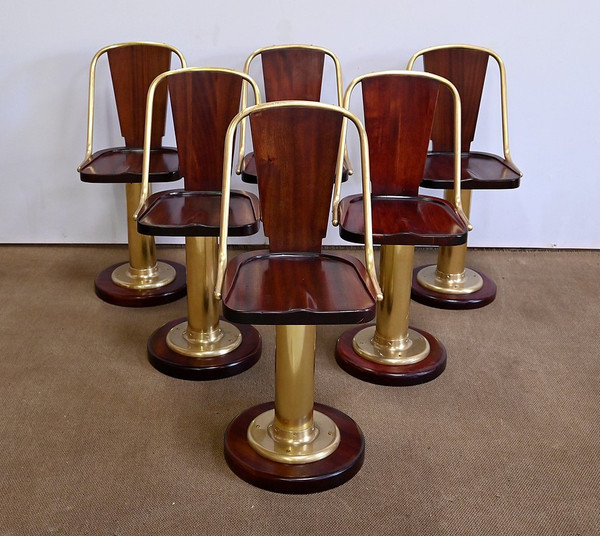 Rare Suite of Six Liner Chairs, England – Early 20th Century