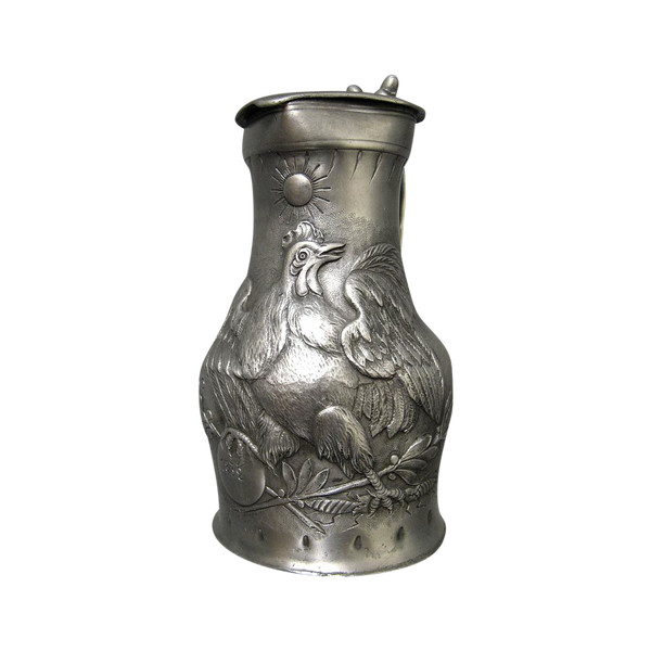 Louis Phillipe Pewter Pitcher 1832. French Rooster.