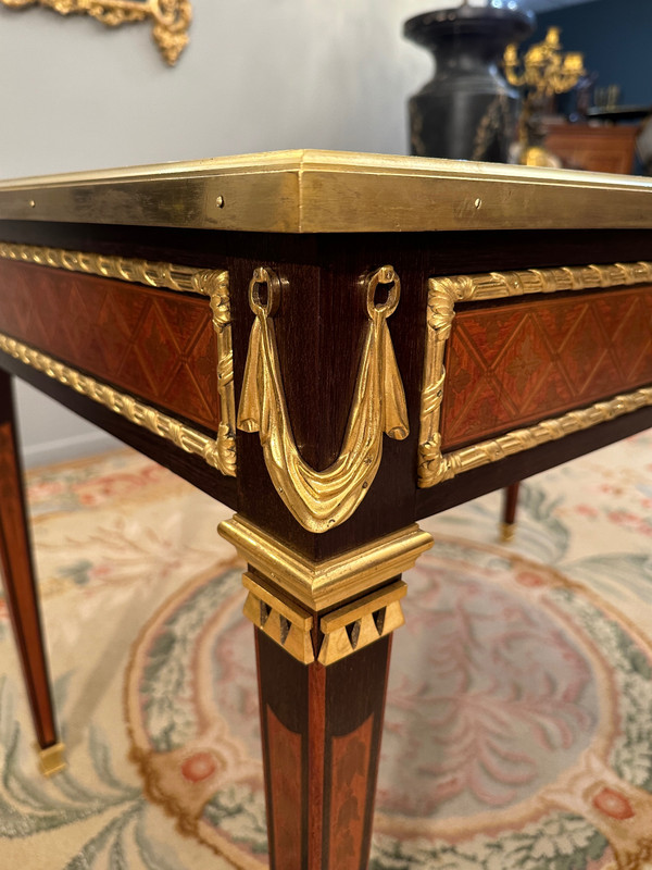  Philippe Claude Montigny, Louis XVI Style Marquetry Flat Desk