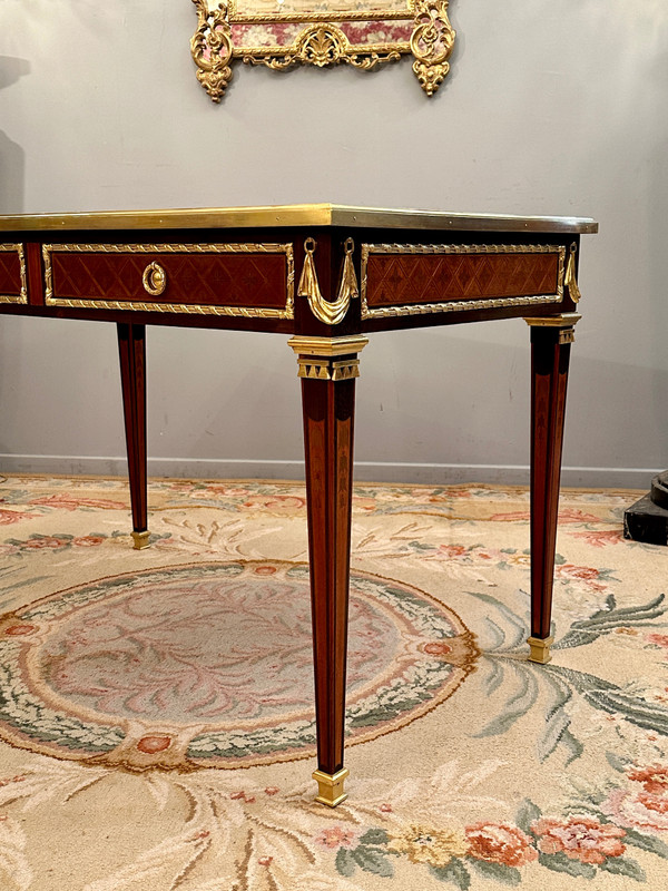  Philippe Claude Montigny, Louis XVI Style Marquetry Flat Desk