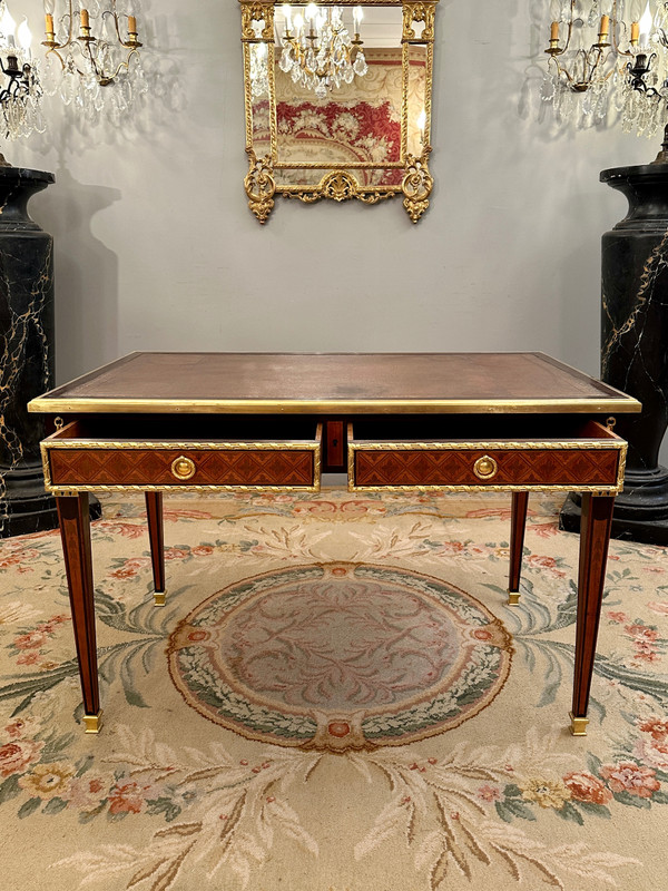  Philippe Claude Montigny, Louis XVI Style Marquetry Flat Desk