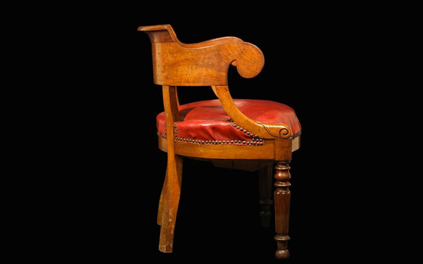 Restoration Office Armchair, Mahogany, 19th Century