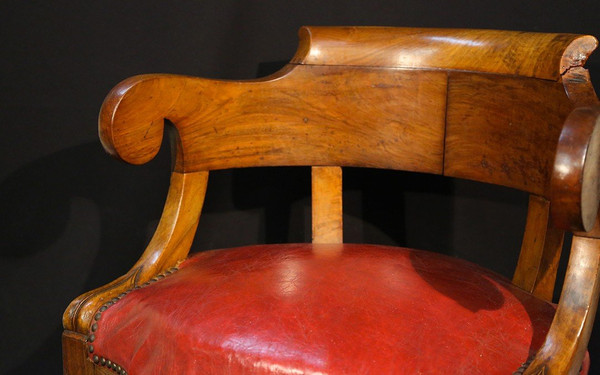 Restoration Office Armchair, Mahogany, 19th Century