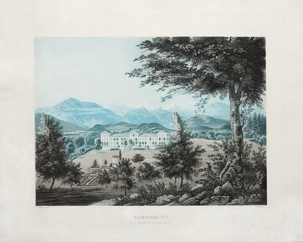  Albisbrunn Canton Of Zürich Switzerland Mountain Landscape Engraving 19th