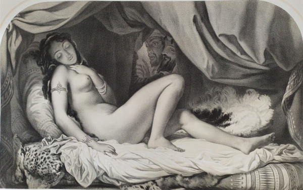 Nude Oriental Woman Orientalist Print 19th Harem