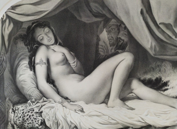 Nude Oriental Woman Orientalist Print 19th Harem