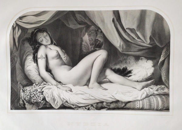 Nude Oriental Woman Orientalist Print 19th Harem