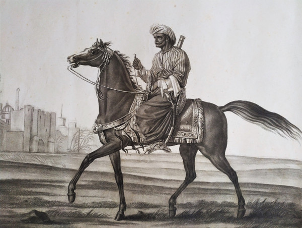 Mamluk On Arabian Horse After Carle And Horace Vernet Orientalist Engraving