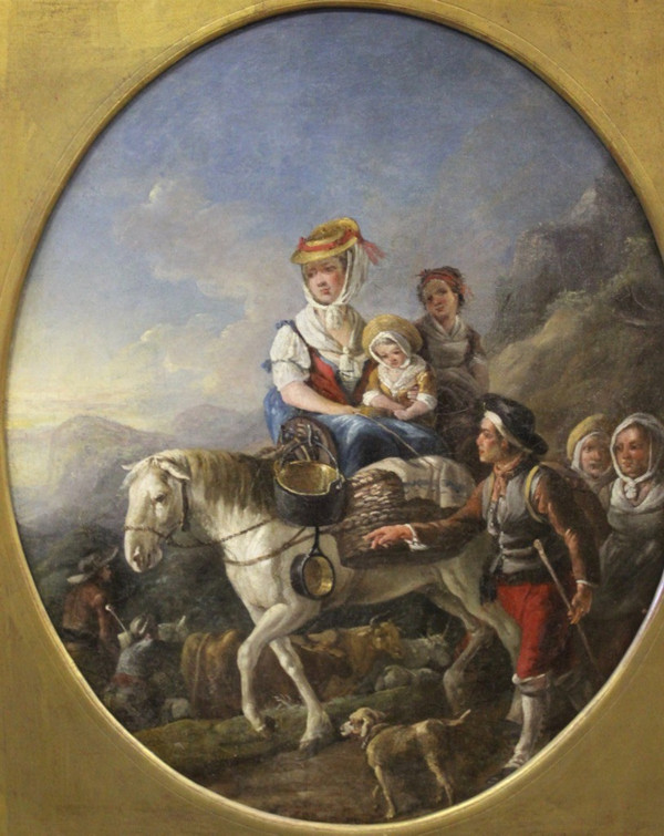 Huile Sur Toile Représentant Une Scène De La Campagne Fin XVIII 