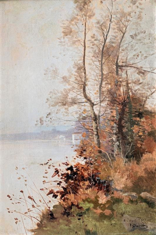 Tableau Huile Sur Toile Paysage d'Automne Par David 19ème