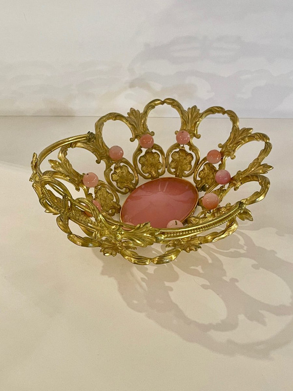 Basket In Opaline And Pomponne Napoleon III Period