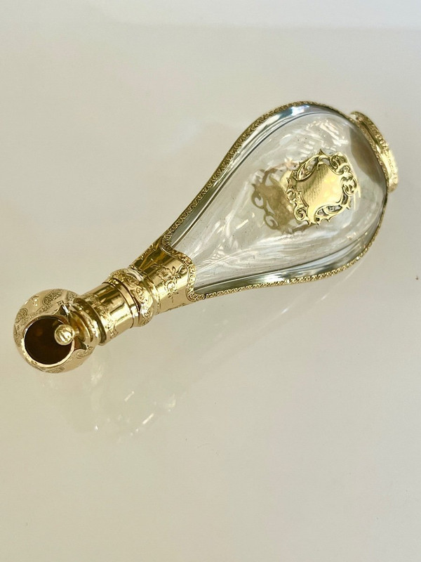 Flacon Parfum En Cristal Et Or XIXème Siècle