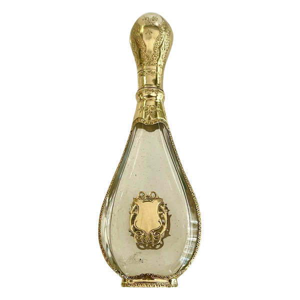 Flacon Parfum En Cristal Et Or XIXème Siècle