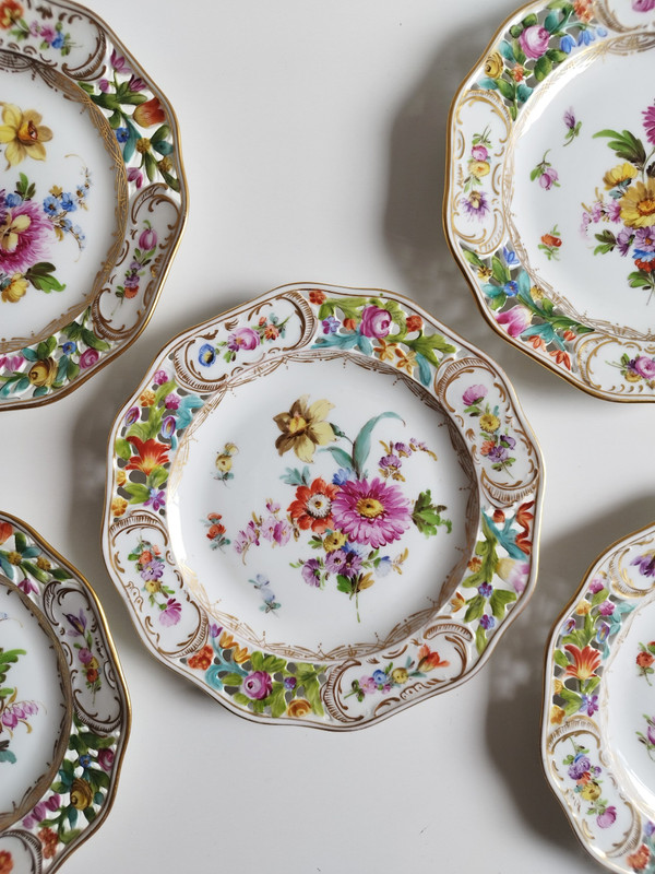 Potschappel Dresden Hand Painted Porcelain Plates