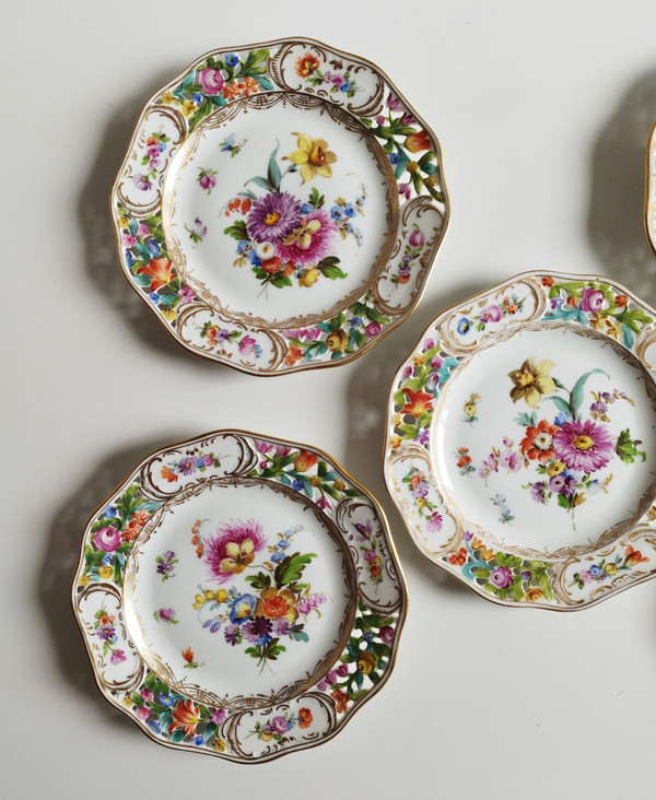 Potschappel Dresden Hand Painted Porcelain Plates