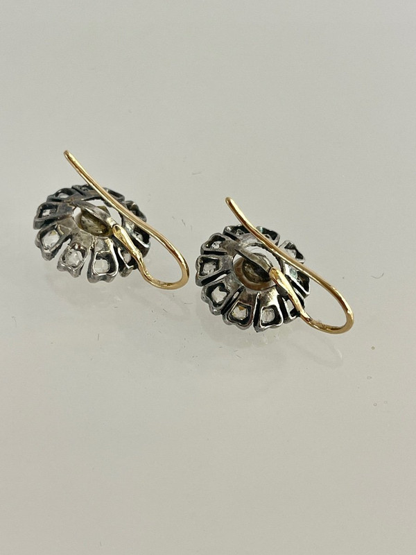 earrings Eglantines gold pearls and diamonds