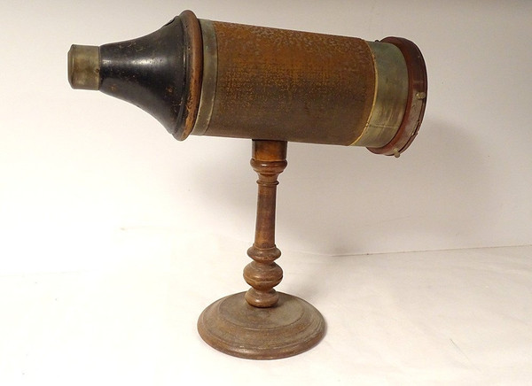 Large English Kaleidoscope Wood Turned Th. Bloch Strasbourg 19th Century