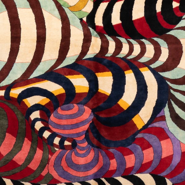 Carpet, or tapestry, with spiral patterns and made of wool. Contemporary work.