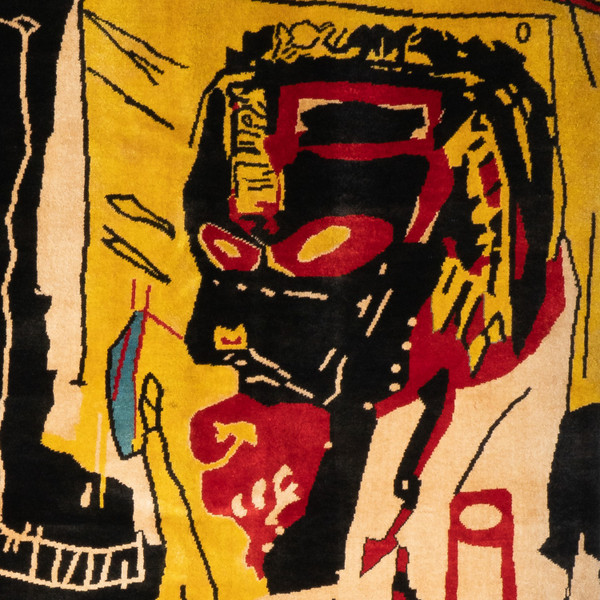 Dopo Jean-Michel Basquiat. Tappeto o arazzo “Punto di fusione del ghiaccio”. Opera contemporanea.