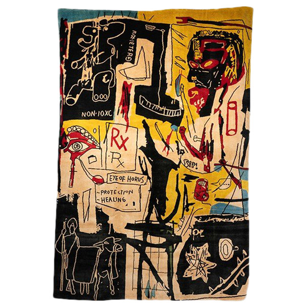 Dopo Jean-Michel Basquiat. Tappeto o arazzo “Punto di fusione del ghiaccio”. Opera contemporanea.