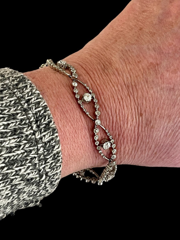 Bracciale Ghirlanda In Platino E Diamanti