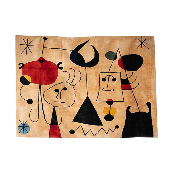 Carpet, or tapestry, inspired by Joan Miro. Contemporary work.