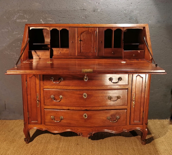 Scriban Commode In Mahogany, Nantes Work 18th Century